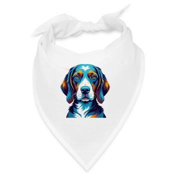 Französischer dreifarbiger Jagdhund, Hunderasse Cartoon Kawaii - Bandana - Weiß - Vorne