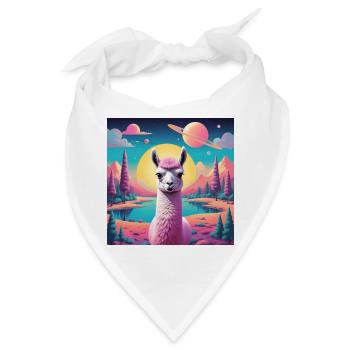 Space-Lama - Bandana - Weiß - Vorne