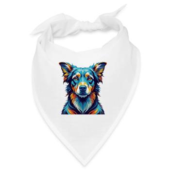 Lettische Laufhundrasse Bunte Karikatur Kawaii - Bandana - Weiß - Vorne