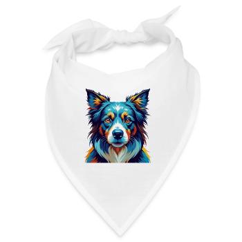 Picardie Schäferhund Rasse Bunt Karikatur Kawaii - Bandana - Weiß - Vorne