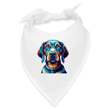 Plott Hound Hund Rasse Bunte Karikatur Kawaii - Bandana - Weiß - Vorne