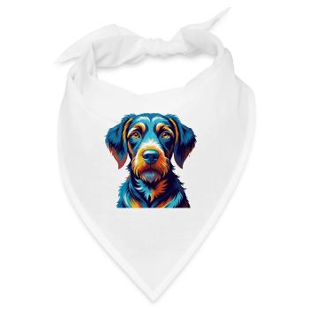 Pudelpointer Hunderasse Bunte Karikatur Kawaii - Bandana - Weiß - Vorne