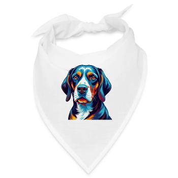 Serbische dreifarbige Hunderasse Karikatur Kawaii - Bandana - Weiß - Vorne