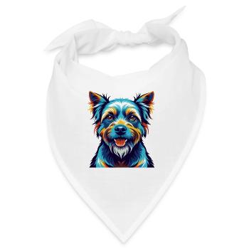Berger De Beauce Hunderasse Bunte Karikatur Kawaii - Bandana - Weiß - Vorne