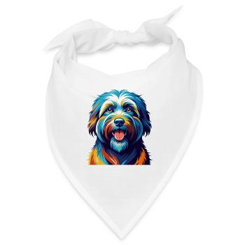 Katalanische Schäferhundrasse Bunte Karikatur Kawaii - Bandana - Weiß - Vorne