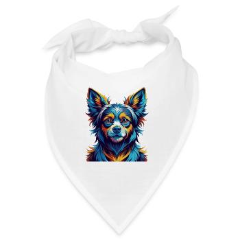 Kyi Leo Hunderasse Bunte Karikatur Kawaii - Bandana - Weiß - Vorne