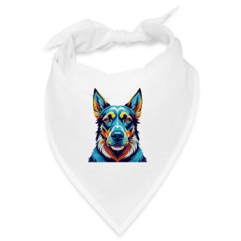 Lettische Laufhundrasse Bunte Karikatur Kawaii - Bandana - Weiß - Vorne