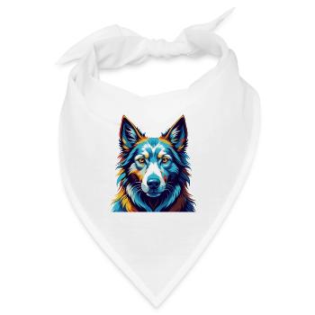 Russischer Wolfshund Hunderasse Karikatur Kawaii - Bandana - Weiß - Vorne
