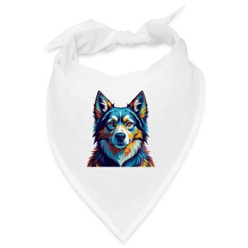 Russisch Europäer Laika Hunderasse Karikatur Kawaii - Bandana - Weiß - Vorne