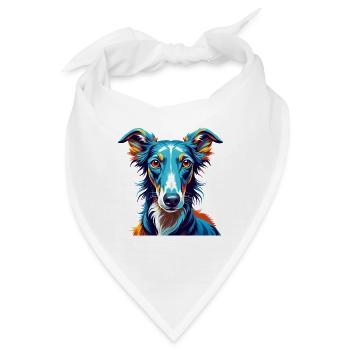 Polnischer Windhund Hunderasse Bunte Karikatur Kawaii - Bandana - Weiß - Vorne