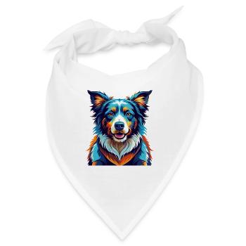 Picardie Schäferhund Rasse Bunt Karikatur Kawaii - Bandana - Weiß - Vorne