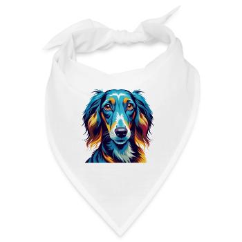 Saluki Hunderasse Bunte Karikatur Kawaii - Bandana - Weiß - Vorne