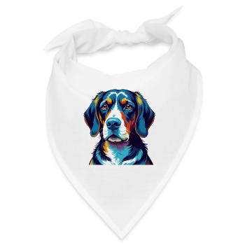 Serbische dreifarbige Hunderasse Karikatur Kawaii - Bandana - Weiß - Vorne