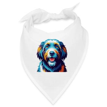 Schapendoes Hunderasse Bunte Karikatur Kawaii - Bandana - Weiß - Vorne