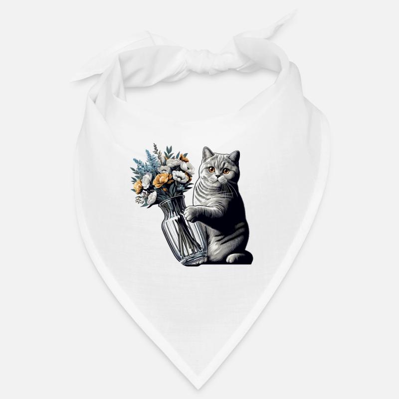 BKH Britisch Kurzhaar Katze Vase umkippen Geschenk Bandana