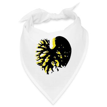 Herzblatt Schwarz gelb Catalpa - Bandana - Weiß - Vorne