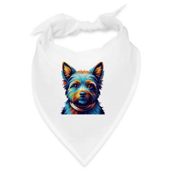 Norwich Terrier Hunderasse Bunte Karikatur Kawaii - Bandana - Weiß - Vorne