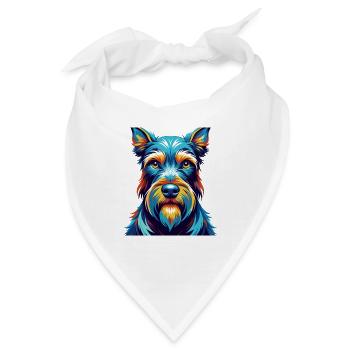 Standard Schnauzer Hunderasse Cartoon Kawaii - Bandana - Weiß - Vorne