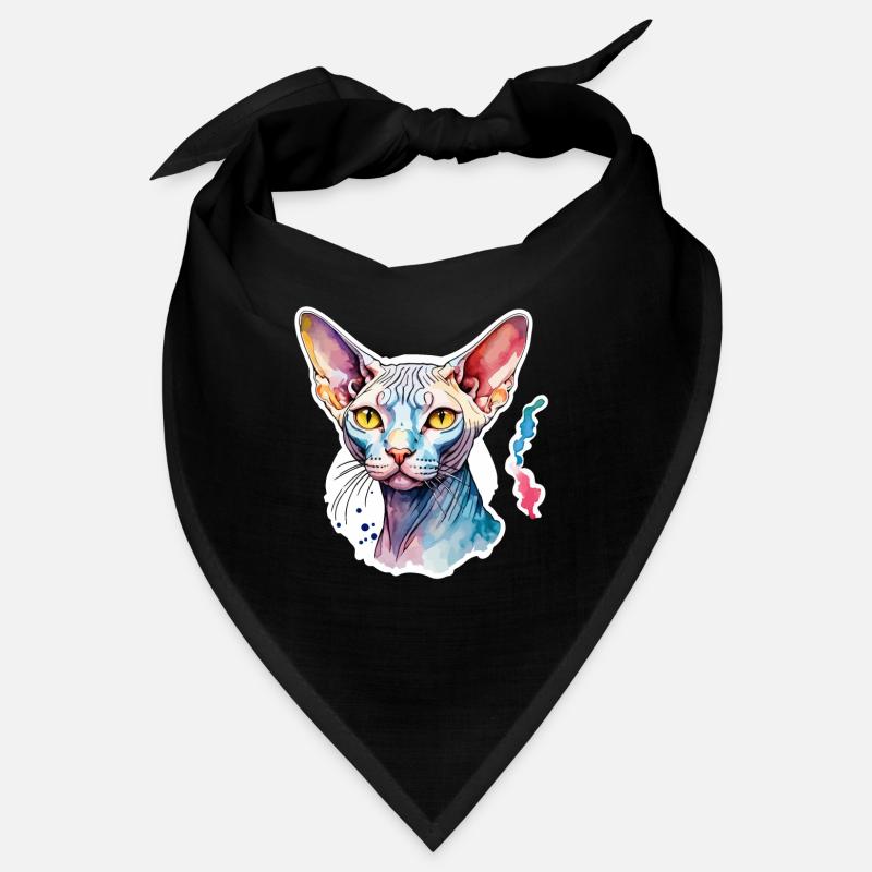 Sphynx Chat Aquarelles Bandana