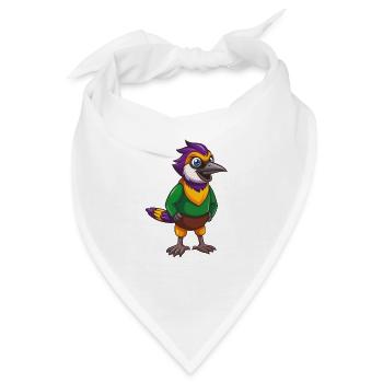 Jay Bird Lustige Kawaii Cartoon Figur Clipart - Bandana - Weiß - Vorne