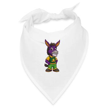 Esel Lustige Kawaii Cartoon Figur Clipart - Bandana - Weiß - Vorne