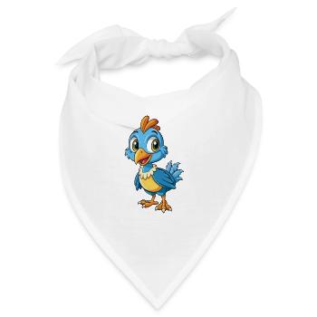 Perlhuhn Niedliche Zeichentrickfigur Kawaii Clipart - Bandana - Weiß - Vorne
