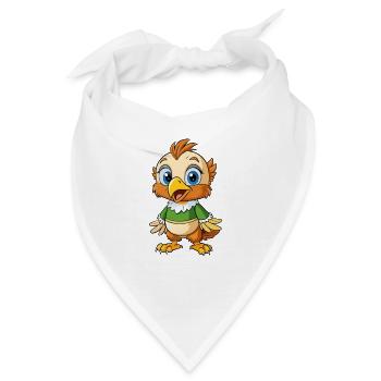 Bussard Niedliche Zeichentrickfigur Kawaii Clipart - Bandana - Weiß - Vorne