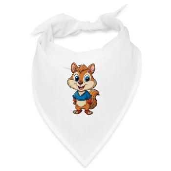 Chipmunk Niedliche Zeichentrickfigur Kawaii Clipart - Bandana - Weiß - Vorne