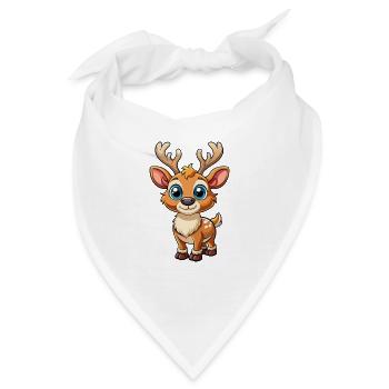 Karibu Niedliche Zeichentrickfigur Kawaii Clipart - Bandana - Weiß - Vorne