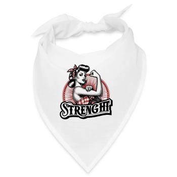 Stärke starke Frau Rockabilly Geschenk - Bandana - Weiß - Vorne