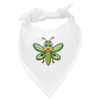 Libelle Niedliche Zeichentrickfigur Kawaii Clipart - Bandana - Weiß - Vorne