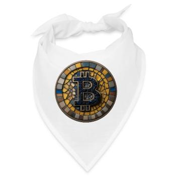 Bitcoin im Mosaik-Stil - Bandana - Weiß - Vorne