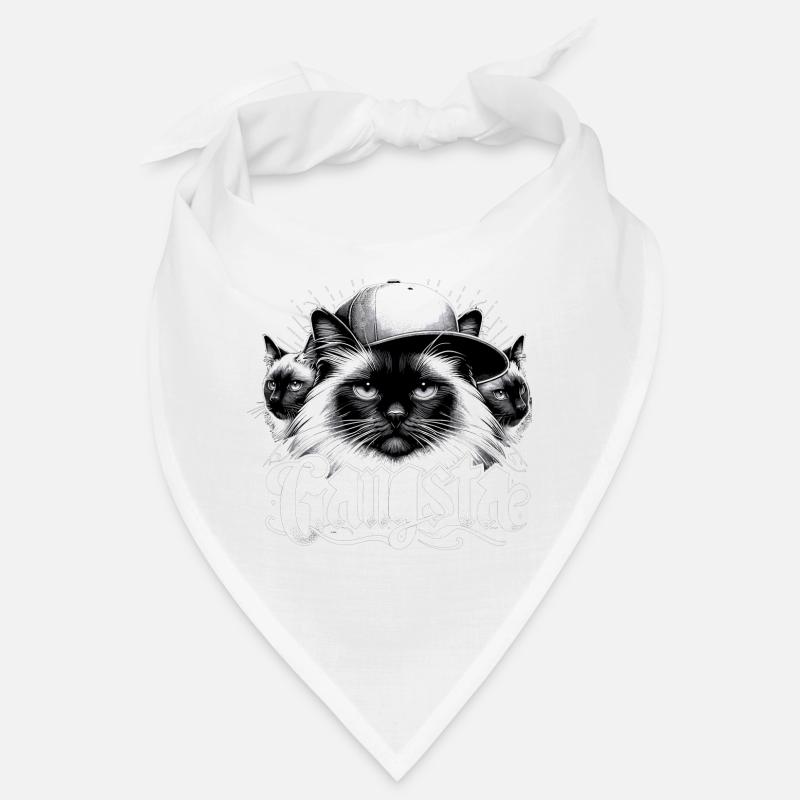 Heilige Birma Katze Birmakatze Trio Gangsta Gesche - Bandana - Weiß