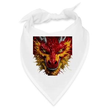 Funkelnder Drachenblick - Bandana - Weiß - Vorne