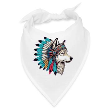 Indianerwolf Amerikanische Rothaut - Bandana - Weiß - Vorne