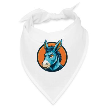 Esel Niedliche Kawaii Cartoon Clipart Tier Haustier Logo - Bandana - Weiß - Vorne