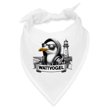 Coole Möwe Wattvogel mit Sonnenbrille und Kapuze - Bandana - Weiß - Vorne