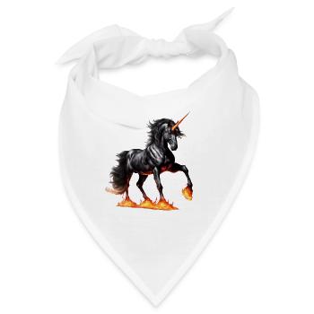 Das mächtige schwarze Einhorn - Bandana - Weiß - Vorne