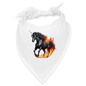 Das mächtige schwarze Einhorn - Bandana - Weiß - Vorne