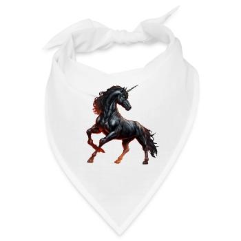 Das mächtige schwarze Einhorn - Bandana - Weiß - Vorne
