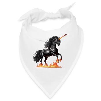 Das mächtige schwarze Einhorn - Bandana - Weiß - Vorne