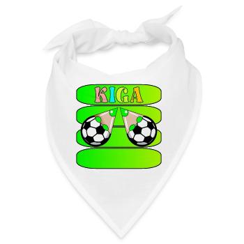 KINDERGARTENKINDER NAMENSSCHILD KIGA FUßBALL - Bandana - Weiß - Vorne