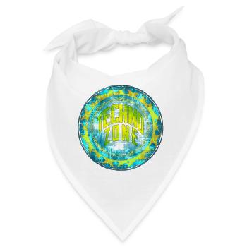 Cyber Techno Design mit Leuchtfarben - Bandana - Weiß - Vorne