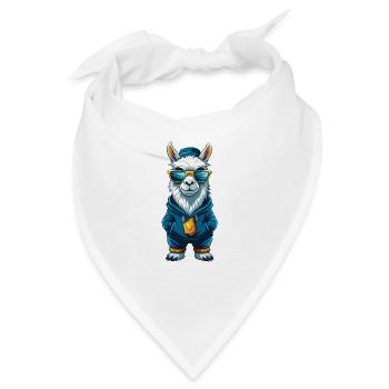 Lama Cool Cartoon Figur Kawaii Clipart - Bandana - Weiß - Vorne