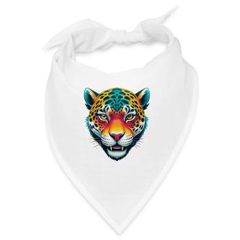 Leopard Niedlich Kawaii Cartoon Clipart Tier Gesicht - Bandana - Weiß - Vorne
