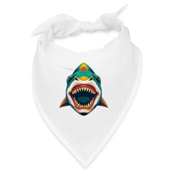 Hai Niedlich Kawaii Cartoon Clipart Tier Gesicht - Bandana - Weiß - Vorne