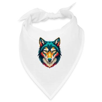 Wolf Niedlich Kawaii Cartoon Clipart Tier Gesicht - Bandana - Weiß - Vorne