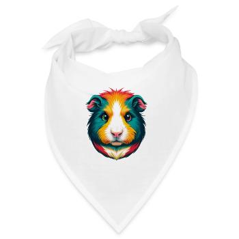 Meerschweinchen Niedlich Kawaii Cartoon Clipart Tier Gesicht - Bandana - Weiß - Vorne