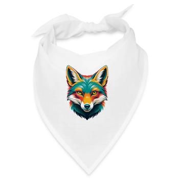 Fuchs Niedlich Kawaii Cartoon Clipart Tier Gesicht - Bandana - Weiß - Vorne