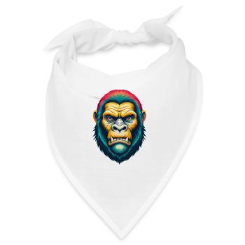 BigFoot Niedliches Kawaii Cartoon Clipart Tier Gesicht - Bandana - Weiß - Vorne